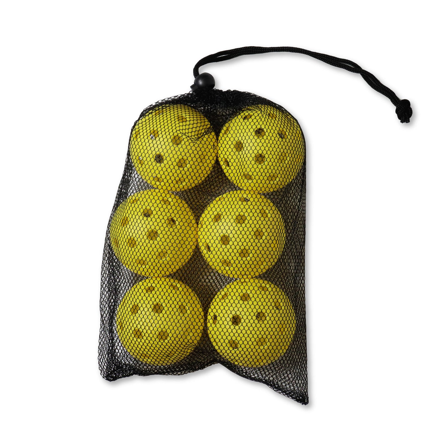 6 pack of yellow outdoor pickle balls white background image