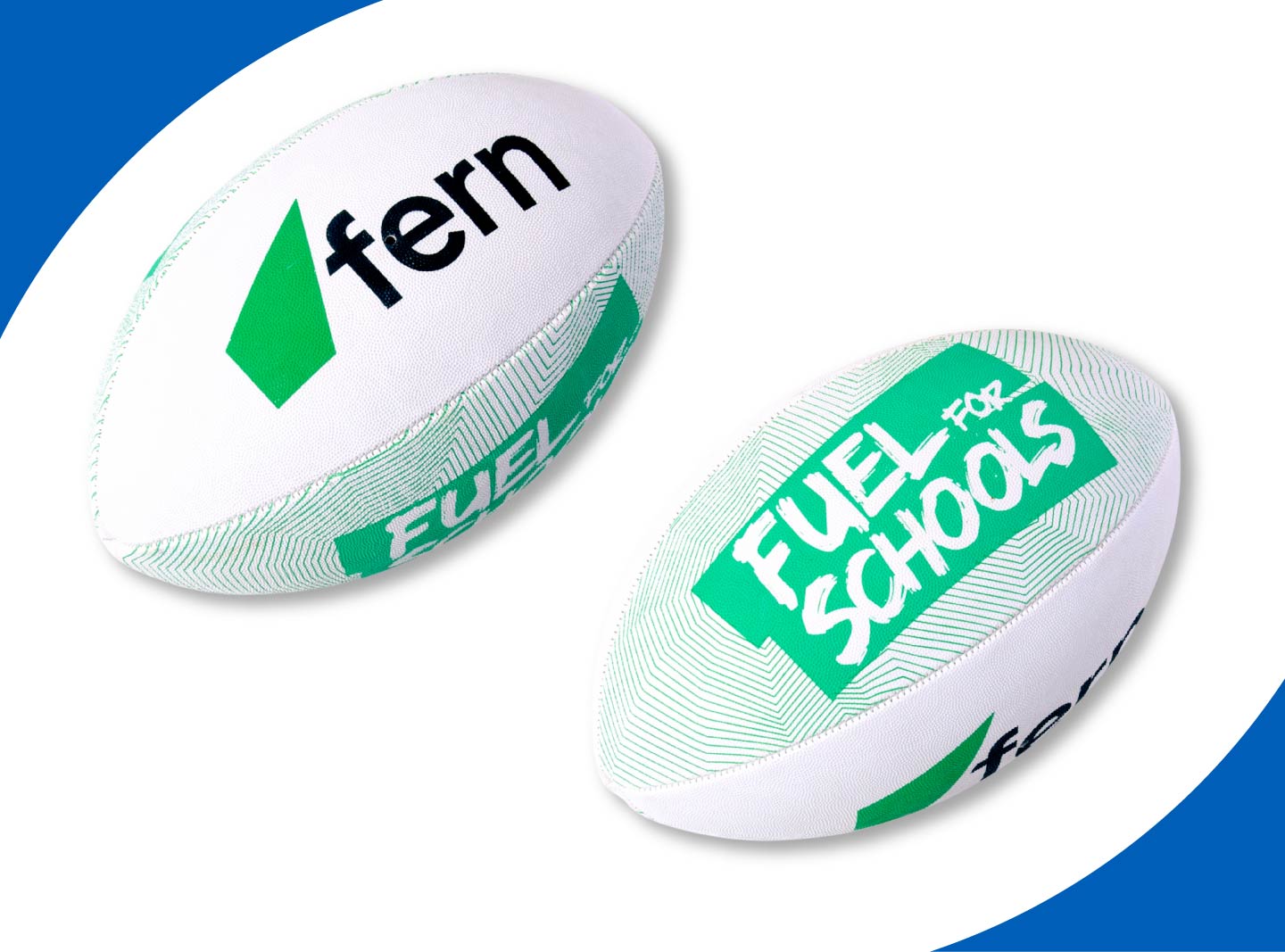 Silver Fern custom balls banner, mobile view, rugby custom ball, size 3, fern energy, 2 sides