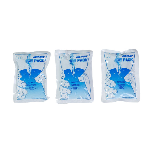 3x Units Instant Ice Pack. White Background.