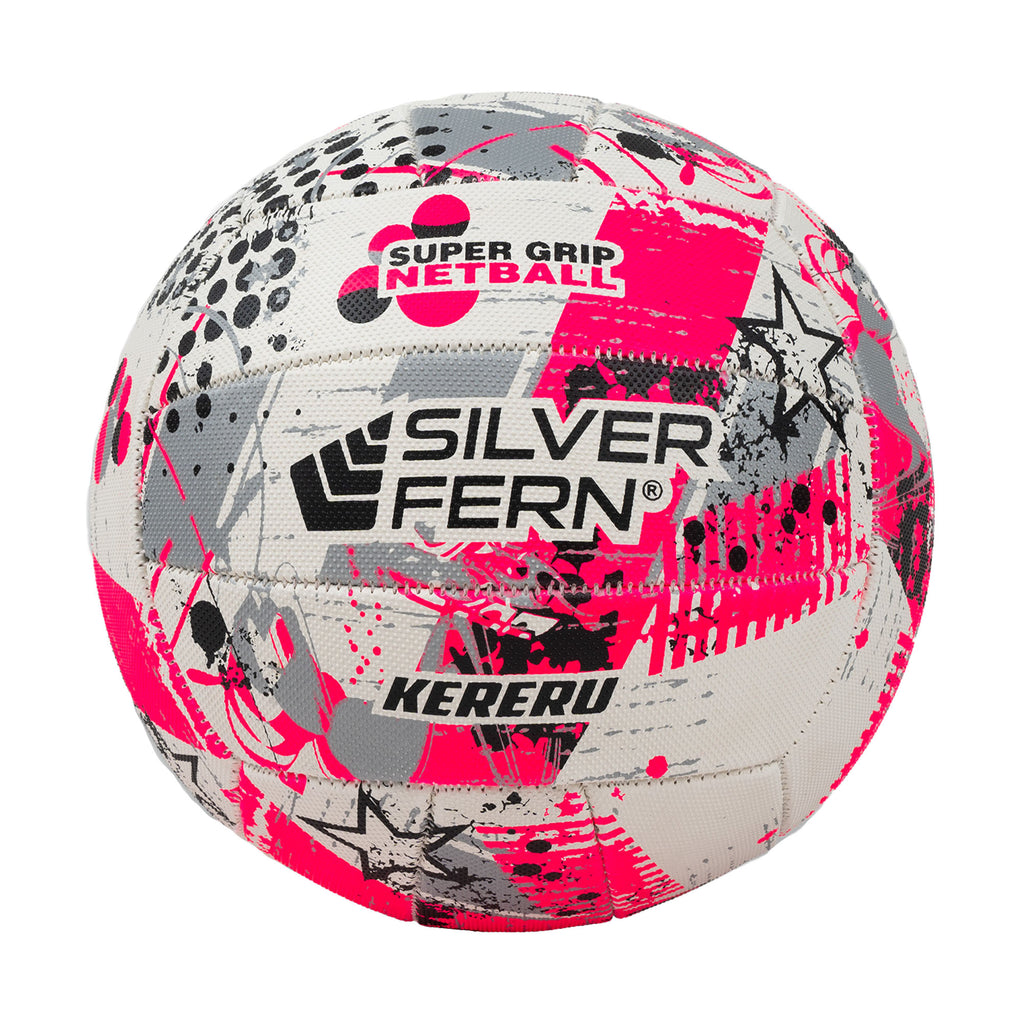 Silver Fern Kereru Netball Size 5 Pink and White