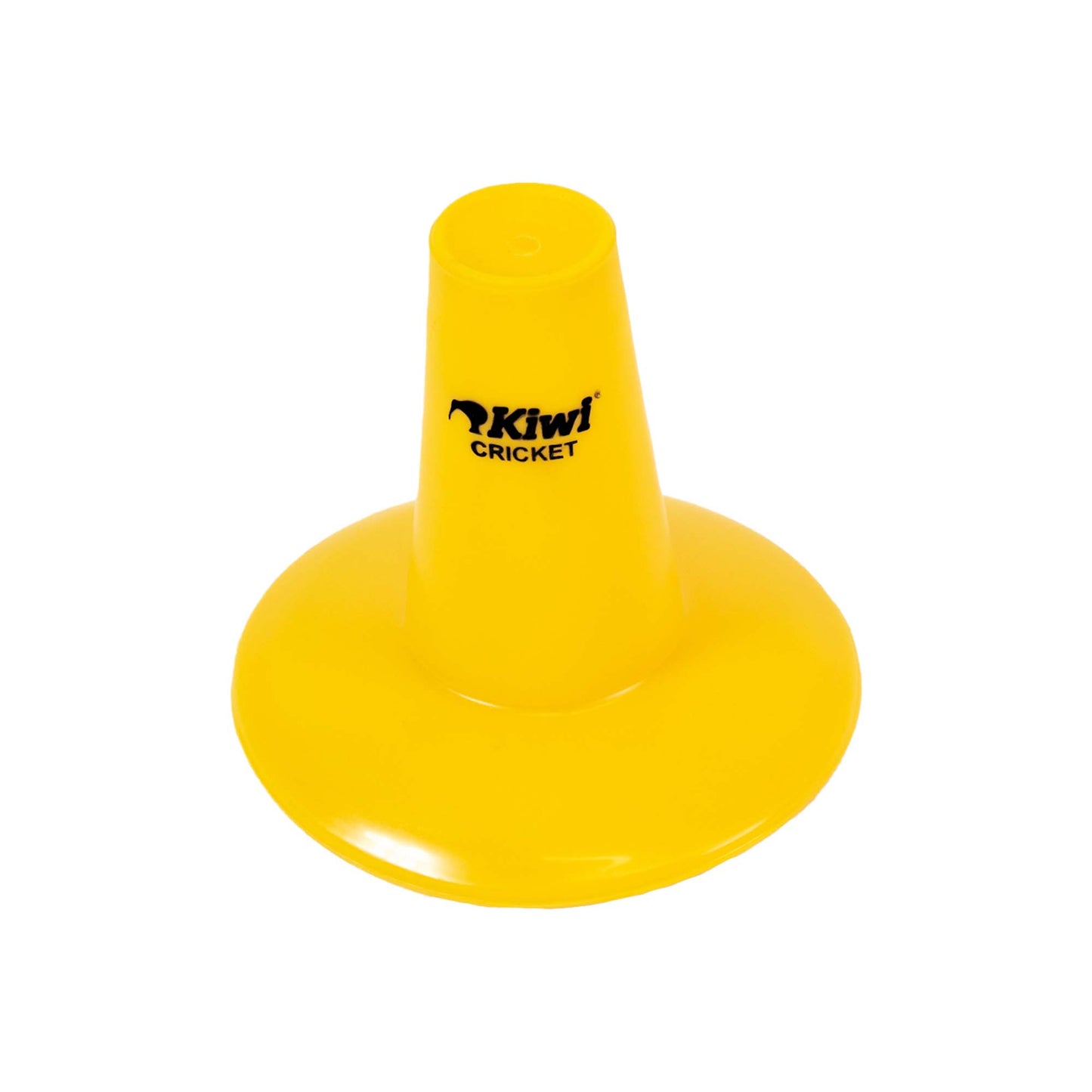 Kiwi Cricket Batting Tee Yellow on white background