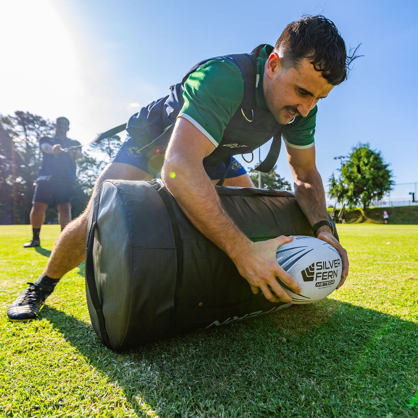 Black Low Weighted Tackle Bag Lifestyle Action Shot