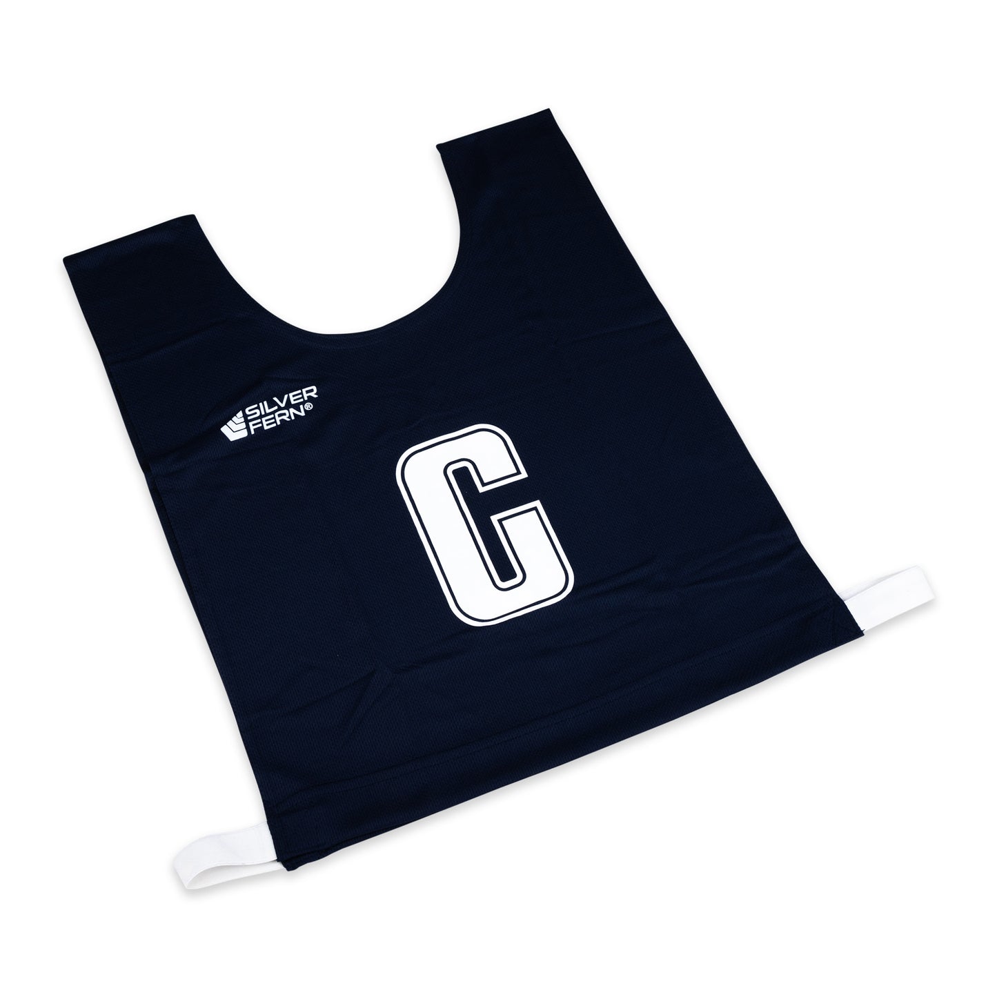 Netball Bib Set 6 A Side Navy White Background