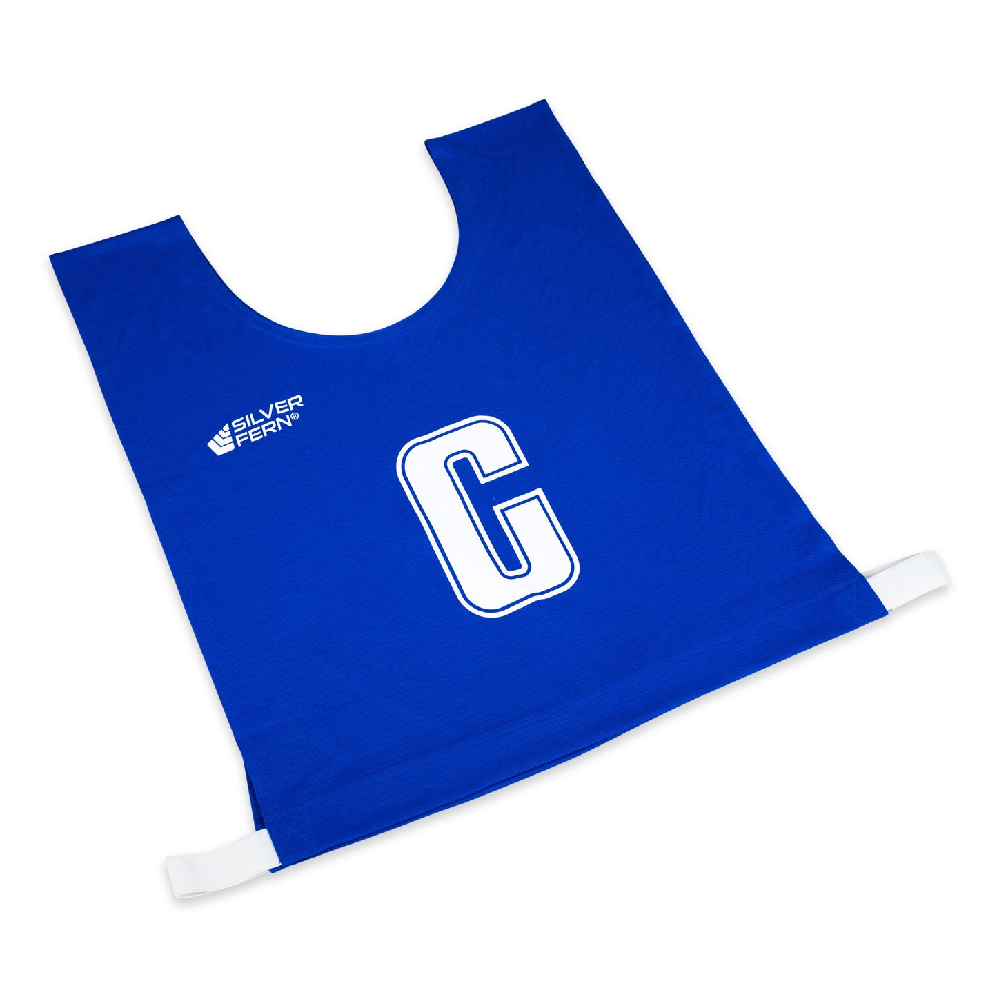 Netball Bib Set 6 A Side Royal Blue White Background