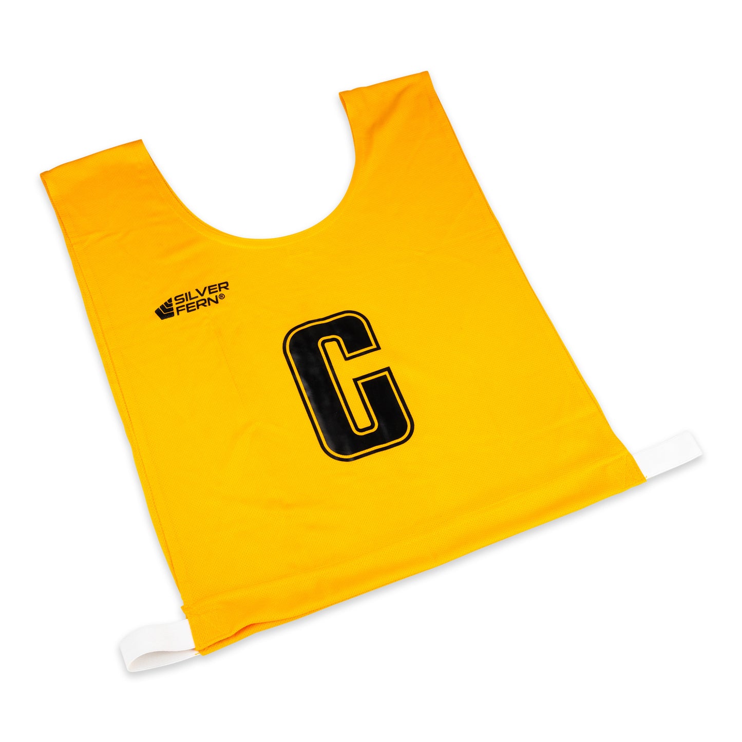 Netball Bib Set 6 A Side Yellow White Background