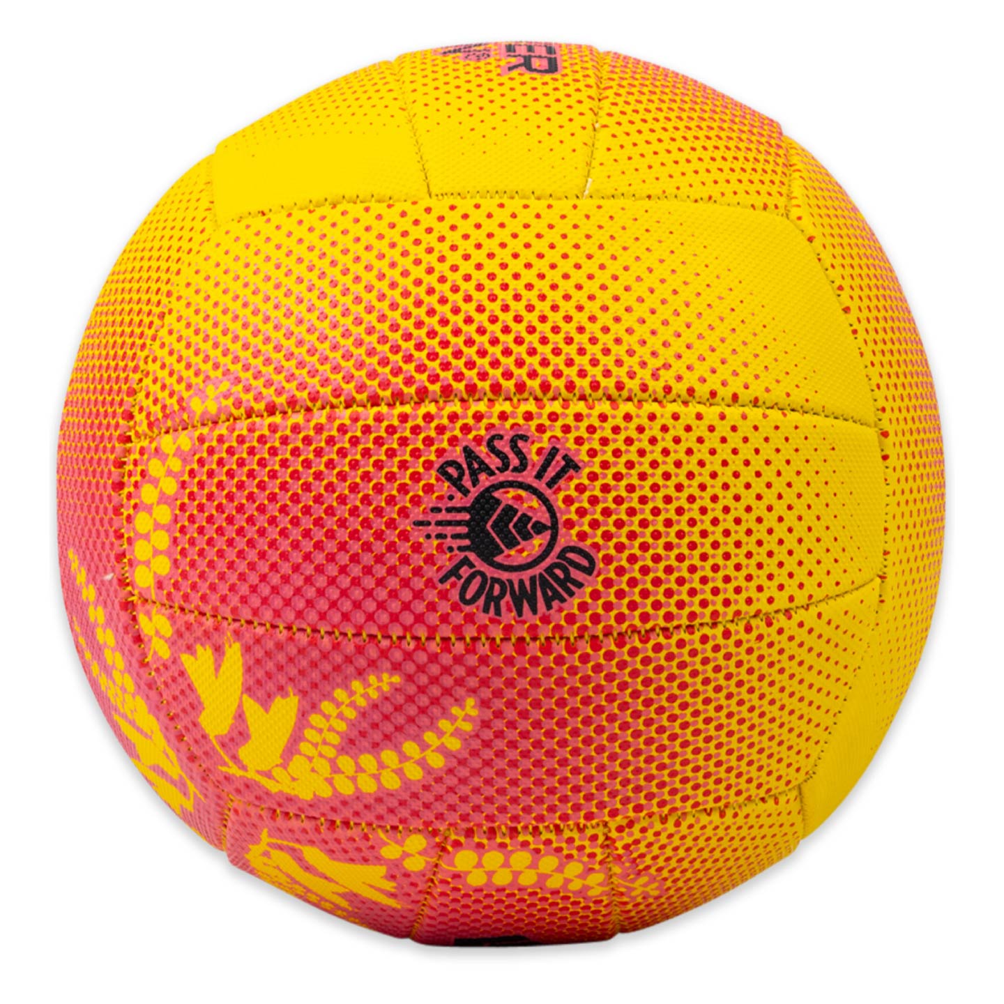 Pass It Forward Netball Size 4, White Background Image, PIF Logo