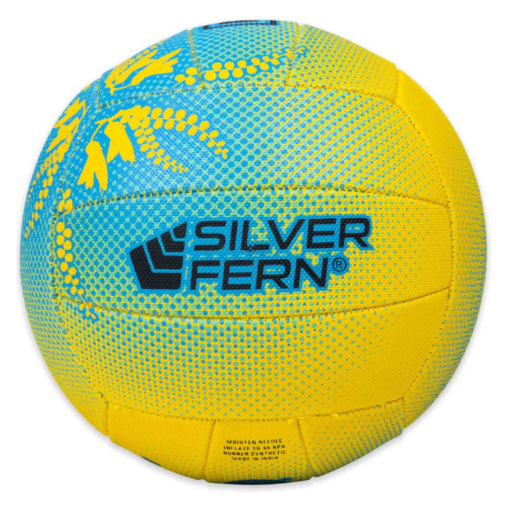 Pass It Forward Netball Size 5, White Background Image, Silver Fern Logo