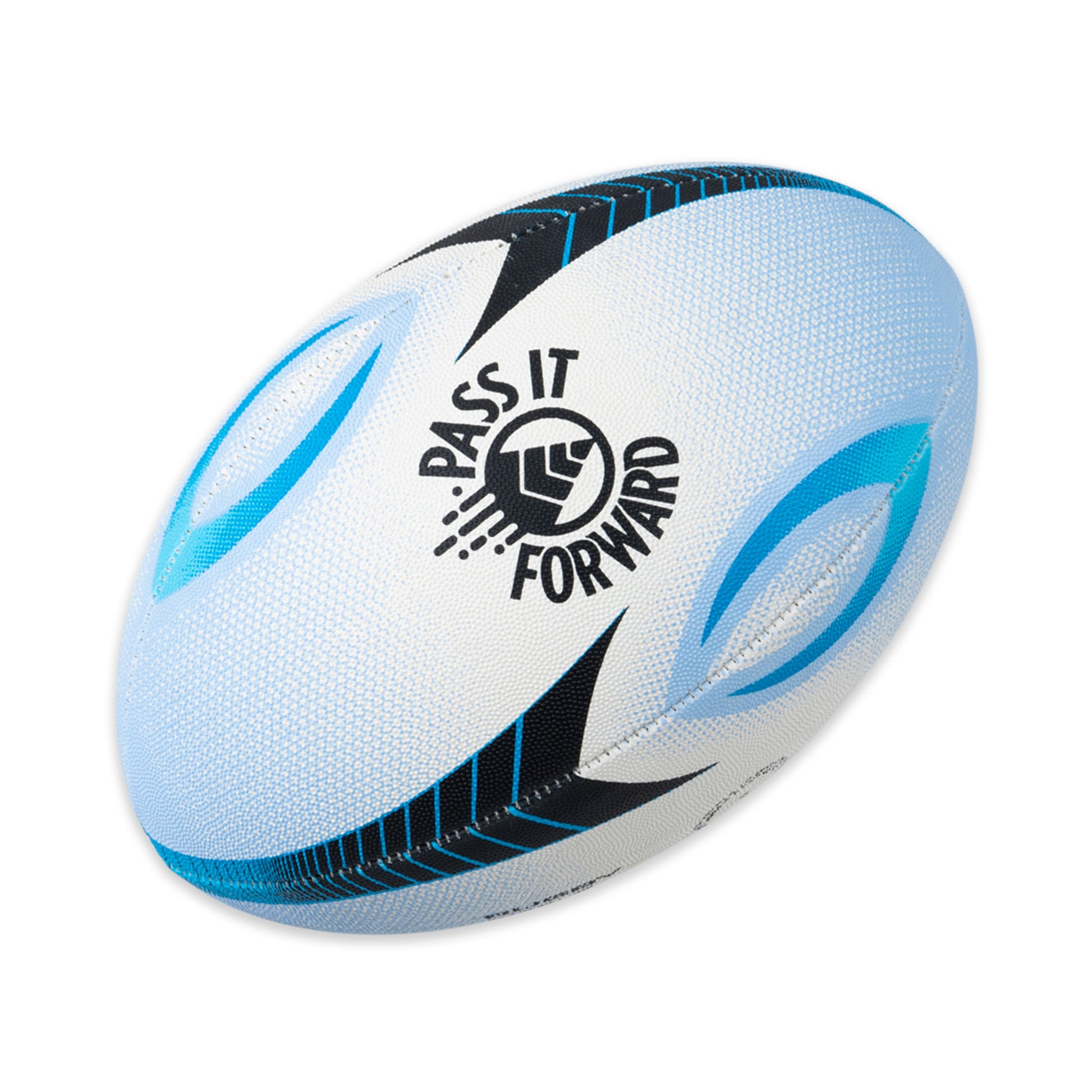 Pass It Forward Rugby Ball Size 3, White Background Image, PIF Logo