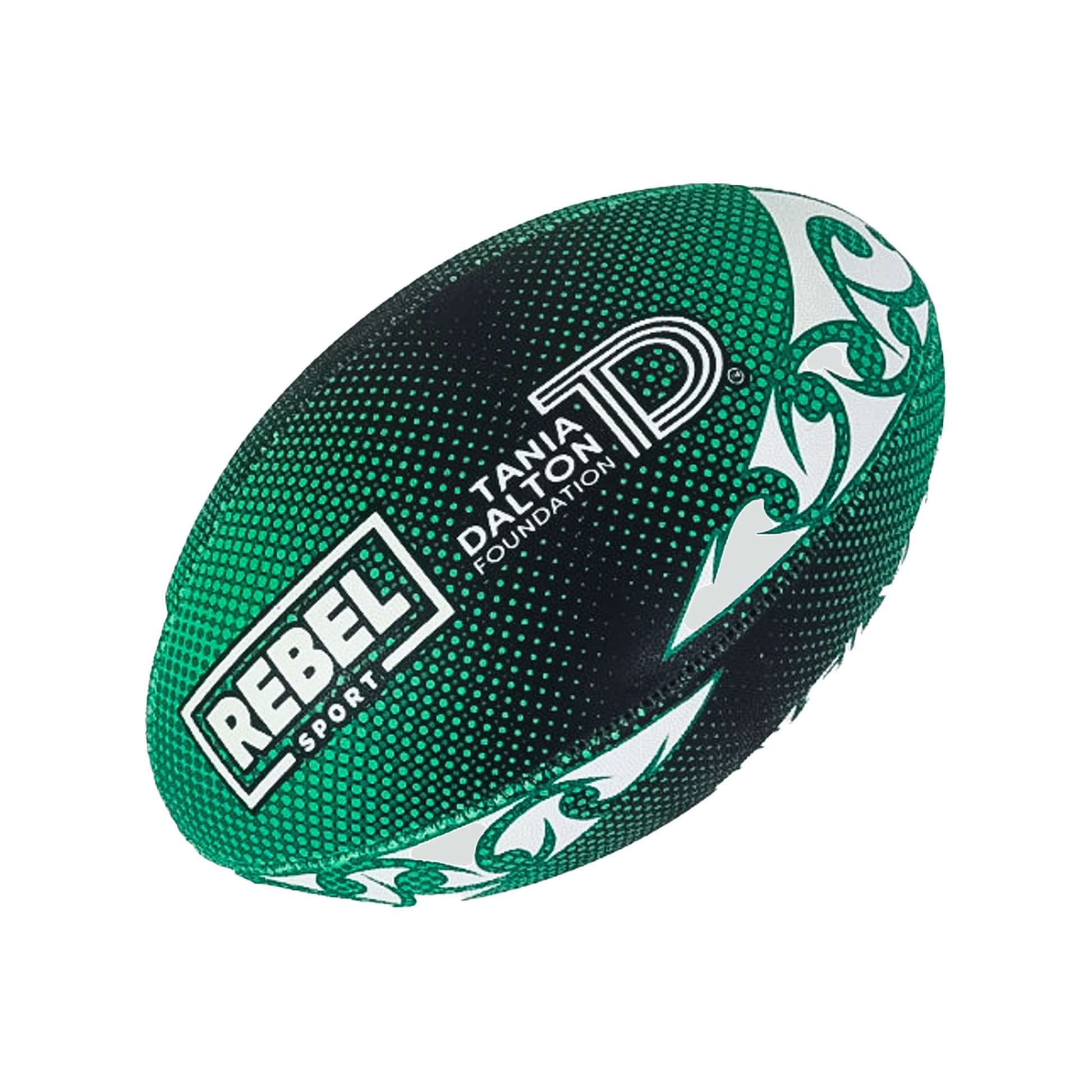 Pass It Forward Rugby League Ball Size 5, White Background Image, Rebel Sport Logo