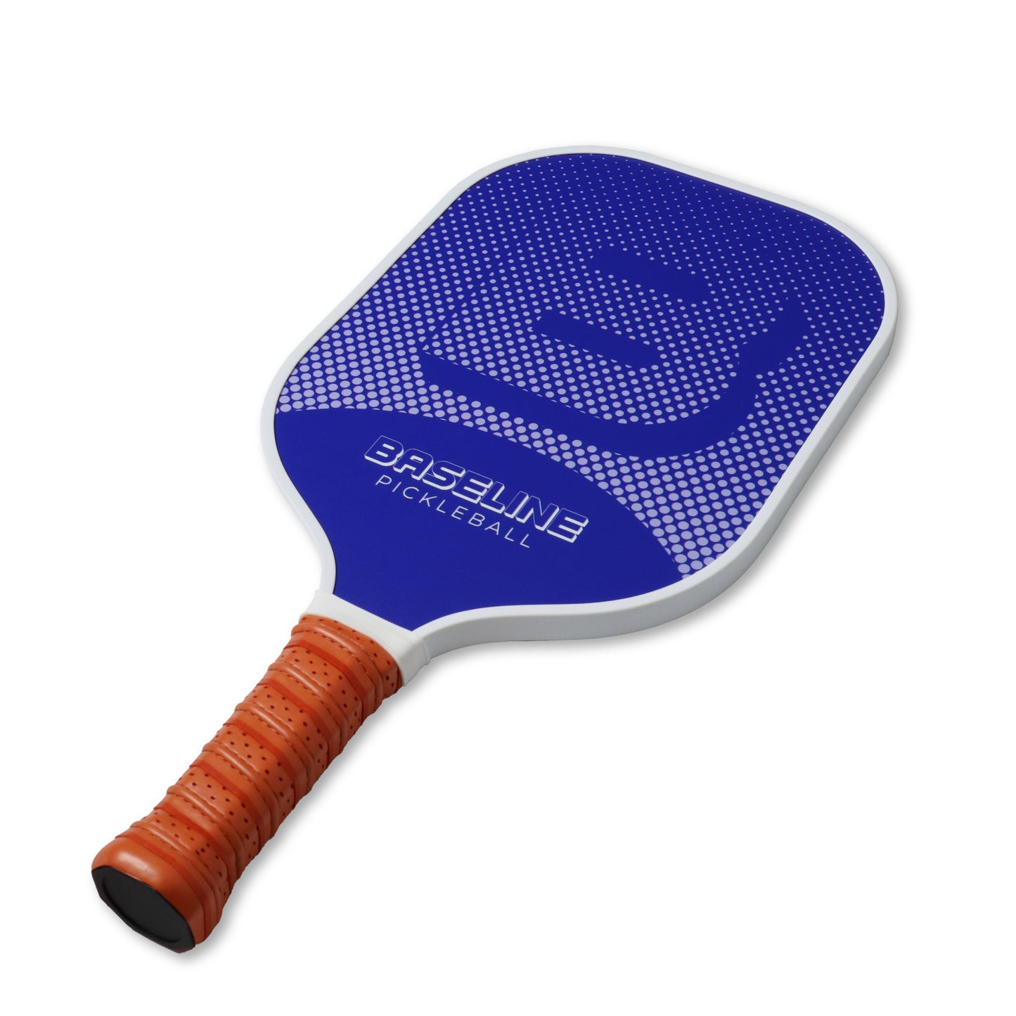 Blue Baseline Pickleball Paddle angled white background image. 