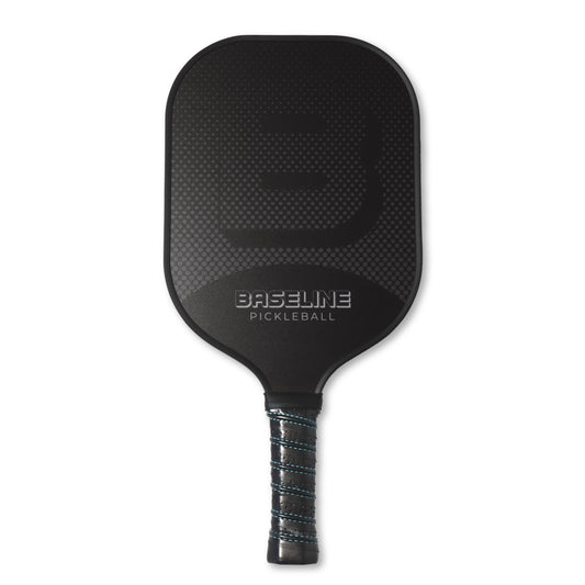 pickleball black baseline bat white background image. 