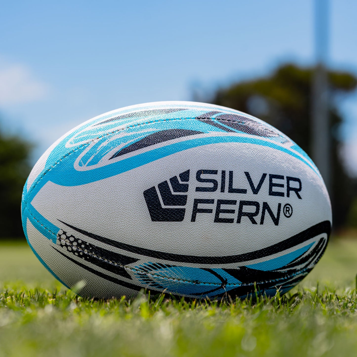 Silver Fern Rugby League Trainer Ball Club Size 5, lifestyle shot