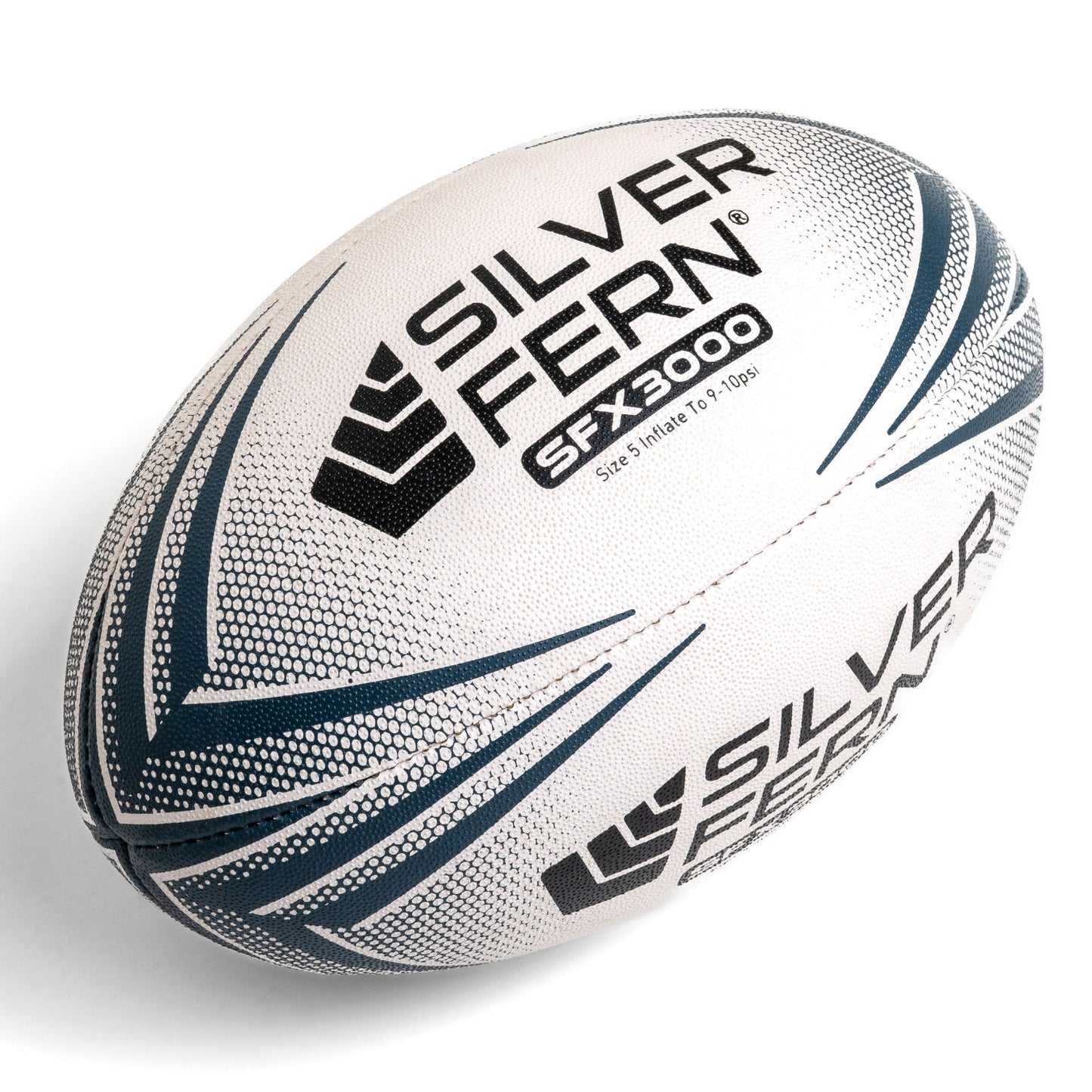 Silver Fern Rugby Match Ball SFX3000 Size 5, white background