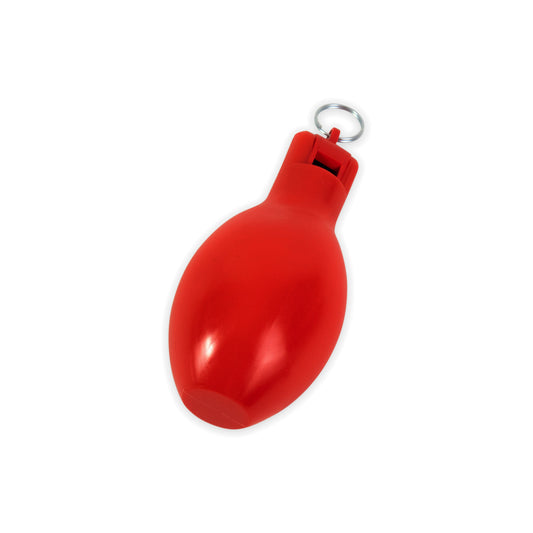 Red Squeeze Whistle White Background